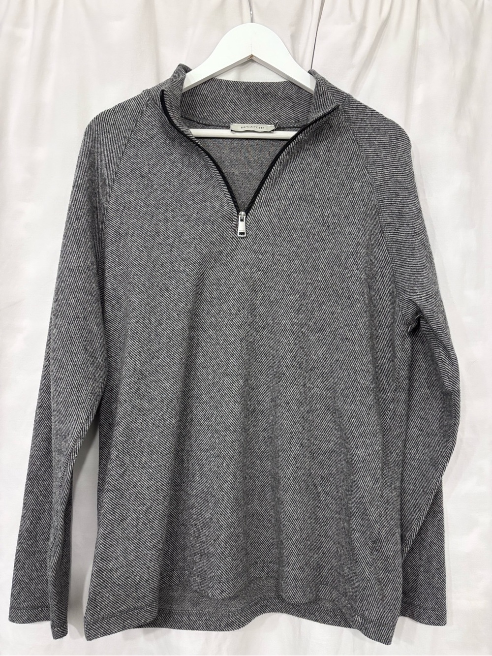 Bugatchi Gray Half-Zip Men's Sweater